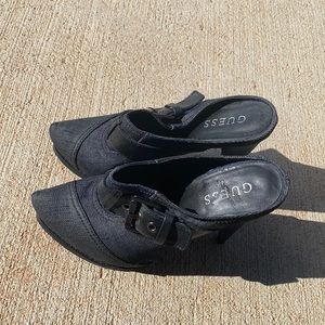 Guess blue Jean clogs